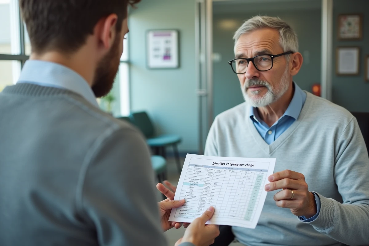 Homme en consultation avec conseiller en clinique moderne
