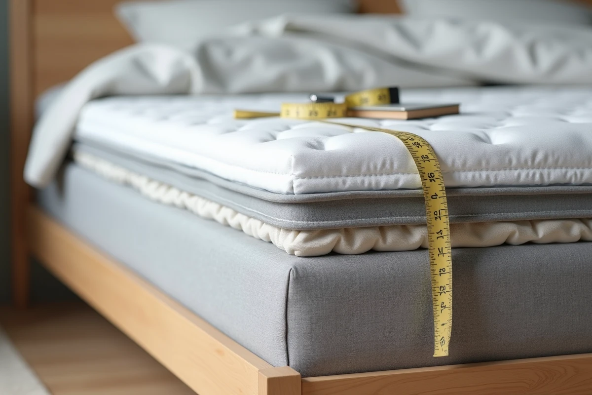 Détail des couches internes et de la bordure cousue d'un matelas Duvivier évalué pour sa durabilité et sa longévité