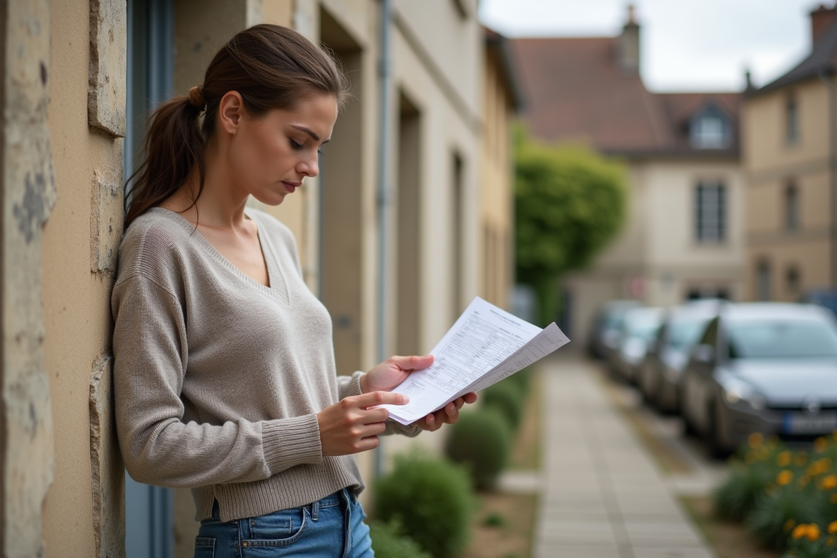Femme lisant une estimation de nettoyage de facade