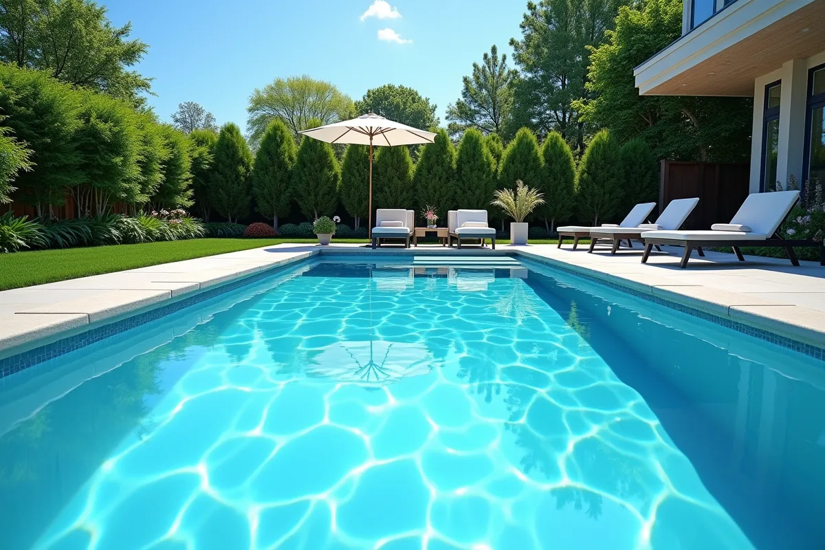 Pente de piscine optimisée pour sécurité et confort