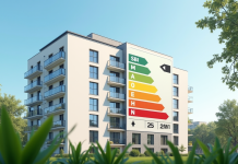 Immeuble moderne avec label de performance énergétique