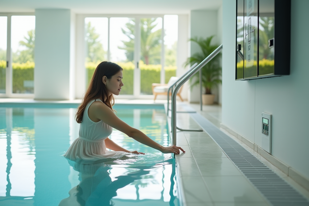 Jeune femme touchant l